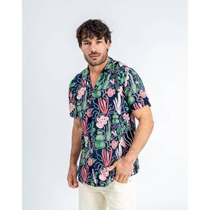 Imperio Shop Cactus camicia blu hawaiana da uomo stampata su comodo cotone per vacanza al mare o abbigliamento Casual - Product Image 4