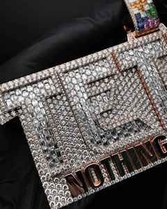 Pendentif lettre personnalisé de luxe avec VVS émeraude Moissanite diamant 925 argent plaqué or rose bijoux fins pendentifs et breloques - Product Image 4