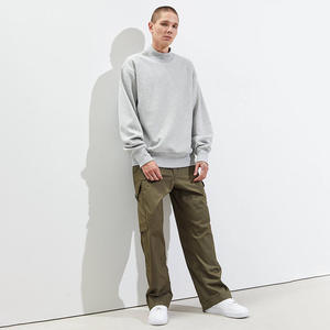 Sweat-shirt chaud épais surdimensionné à col rond personnalisé 400g 500g polaire col fileté col montant sweat à capuche - Product Image 2