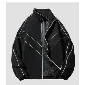 Chaqueta de chándal de sublimación de poliéster 100% superventas al por mayor con cuello levantado - Product Image 3