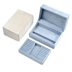 Velvet Double Layer Jewelry <b>Storage</b> Box Wholesale Custom Bangle Bracelet <b>Ring</b> Earring Organizer Box Packaging Case - Product Image 2