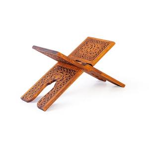 Atril de Madera de Estilo Seljuk con Patrón Quemado, Tamaño Pequeño, Mueble de Biblioteca, Código TS007, en Stock - Product Image 4