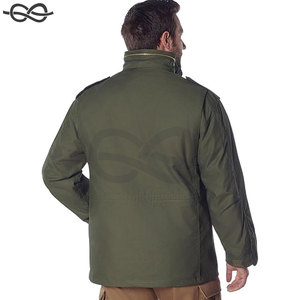 Ultra Force Olive Drab Field Jacket Abrigo de algodón pesado grande Botón Cierre frontal Puños ajustables Capucha oculta - Product Image 3