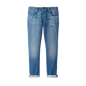 Calça jeans jeans masculina de seda azul personalizada jeans, calça slim fit cônica para namorado, saia reta, barata, fornecedor BD