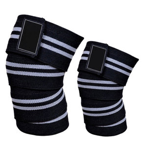 High Quality Heavy Duty Elastic <b>Neoprene</b> Knee Wraps Custom OEM Design Fitness Safety Equipment for Weightlifting Breathable Knee - Product Image 3