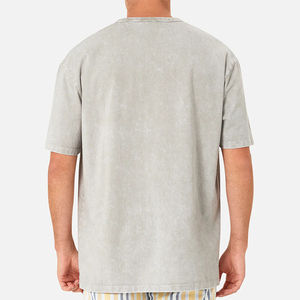 Camiseta de algodón de alta calidad de gran tamaño con hombros caídos, camiseta Vintage con lavado ácido para hombre, camiseta en blanco con diseño de logotipo personalizado - Product Image 6