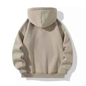 Sudadera con capucha personalizada para hombre, 100% algodón, de invierno, lisa, con media cremallera, hombros caídos, estilo esencial, corte regular, informal, manga larga - Product Image 3