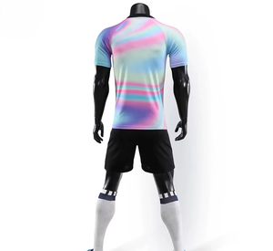 Conjunto de fútbol profesional hecho a medida uniformes de diseño de sublimación transpirables de secado rápido colores sólidos camiseta de fútbol - Product Image 5