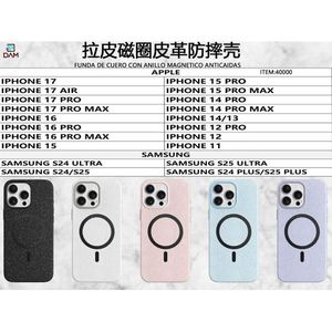Funda de Cuero Genuino con Anillo Magnético de Color Puro y Protección Anticaídas para 12/12 Pro - Product Image 1