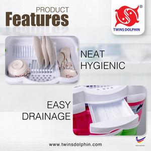 Escurridor de platos de cocina de exportación de grado de confianza Cajón de plástico apilable Diseño clásico Diferentes opciones de color Hecho Malasia - Product Image 3