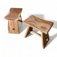 Tabouret en bois de Suar massif, table d'appoint rustique, tabouret de salle de bain fait main, mobilier pour hôtel et complexe hôtelier, fabrication sur mesure OEM ODM