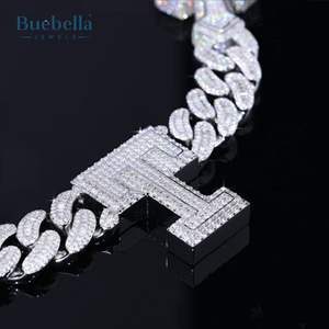 Cadena de eslabones cubanos de diamante de moissanita chapada en oro de 18 quilates de plata 925, joyería fina para hombres, cadenas cubanas heladas - Product Image 3