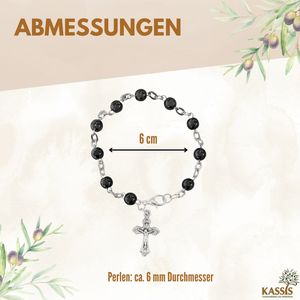 <b>Bracelet</b> with round hematite <b>beads</b> – Handmade in Bethlehem - Product Image 3
