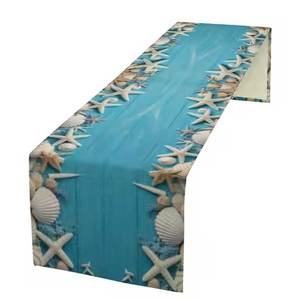 Bulk Supply Customized Digital Print 100% Cotton Material Embroidered Wedding Table Runner - Product Image 2