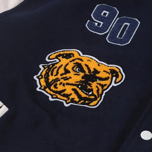 OEM Men's Varsity <b>Jackets</b> Premium Quality Wool <b>Leather</b> Sleeves Custom Logo Embroidery Stand Warm Breathable <b>Long</b> Length <b>Jacket</b> - Product Image 6