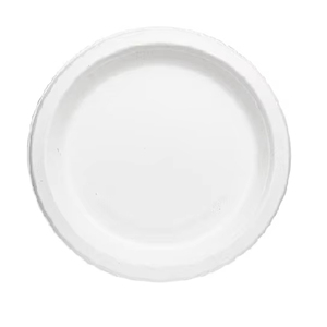 Plato desechable redondo de bagazo de 7 pulgadas moderno compostable para comidas, fiestas y catering hecho en - Product Image 1