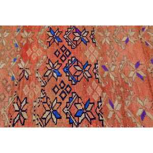 พรมวินเทจสไตล์ตุรกี ขนาด 3.1x11.6 ฟุต สีส้มเฮอร์กี ทำจากขนสัตว์ - Product Image 4