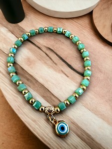 DAFNI BIG PAZAR Bracelet élastique en perles de pierre, différents modèles, cadeau unisexe, fabriqué à Istanbul, numéro de modèle 44 - Product Image 1