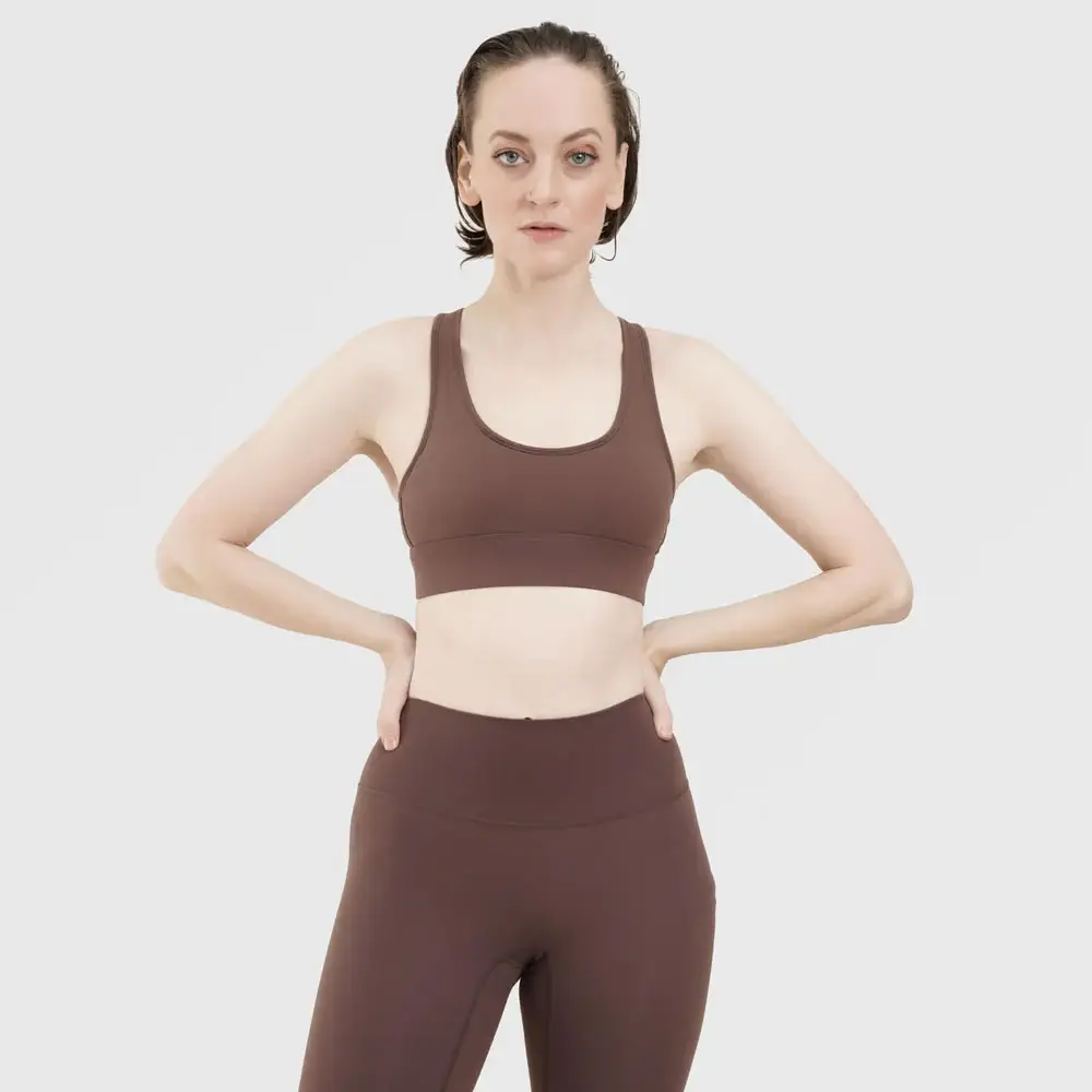 Conception de dos nageur Bretelles arrière en maille Ensembles de sport Ensembles de yoga pour femmes Soutiens-gorge de fitness beauté sexy Soutien-gorge d'entraînement de gymnastique Costumes d'entraînement pour femmes