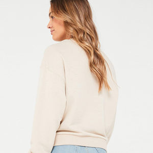 Sudadera Casual para Mujer, Cuello Redondo, Color Sólido, Manga Larga, Talla Grande, 100% Algodón, Lavable a Máquina, para Invierno - Product Image 5