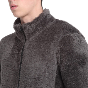 Veste polaire Sherpa douce avec poignets extensibles et veste d'hiver Sherpa texturée coupe ajustée avec design minimaliste - Product Image 5