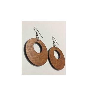 Boucles d'oreilles Boho en bois naturel, crochets circulaires en fil de fer, accessoires de boucle, grands crochets ronds, ensemble de boucles d'oreilles avec vente - Product Image 2