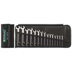 Stahlwille Small Double-Ended Wrench Set with <b>Roll</b>-Up <b>Tool</b> <b>Bag</b> - Product Image 1