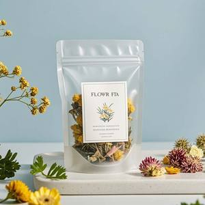 スタンドアップポーチ健康的な天然ジッパーフラワーティーバッグ窓付きOEMカスタムプリント再利用可能高品質 - Product Image 4