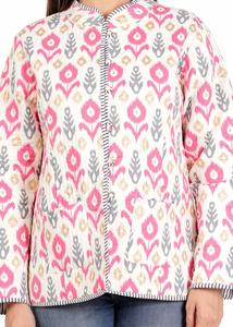 Chaqueta Acolchada con Estampado Bohemio Indio de Otoño/Invierno, Abrigos de Algodón Hechos a Mano para Mujer, Reversibles, Tejidos Florales - Product Image 3