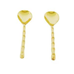 Juego de 2 cucharas y tenedores para servir ensaladas ecológicas con clase, juego de regalo de metal y madera Apto para lavavajillas - Product Image 2