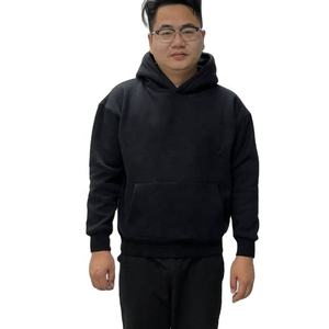 Pull personnalisé de haute qualité 400 500 gsm streetwear à capuche uni grande taille coton vierge surdimensionné hommes sweats à capuche unisexe - Product Image 3