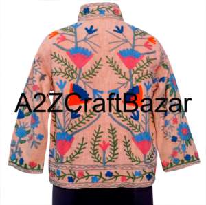 เสื้อแจ็คเก็ตบอมเบอร์สไตล์ชาติพันธุ์สำหรับผู้หญิง ยี่ห้อซูซานี ทำด้วยมือ ถักทอ ระบายอากาศได้ดี เป็นมิตรกับสิ่งแวดล้อม ผ้าฝ้ายปักลาย แห้งเร็ว เหมาะสำหรับฤดูหนาว ดีไซน์หรูหรา - Product Image 5