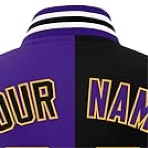 Navy Blue <b>Black</b> Varsity <b>Jacket</b> Sleek Dual tone Letterman Style Outerwear custom size and design - Product Image 2