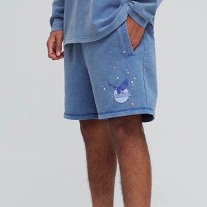 2025 pantalones cortos de chándal informales para hombres más vendidos hechos a medida 100% algodón cómodo patrón sólido lavado con ácido con impresión Digital - Product Image 2