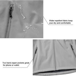 Vestes Softshell avec logo personnalisé pour hommes Vente en gros Polaire imperméable Chaud en plein air Promotionnel Bouffant à fermeture éclair Col montant Coupe-vent - Product Image 6