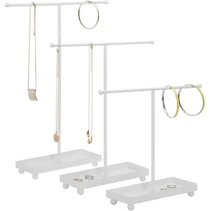 Soporte de Metal blanco para organizar joyas, moderno soporte de anillo, plato, collar y pulsera, Bar, regalo