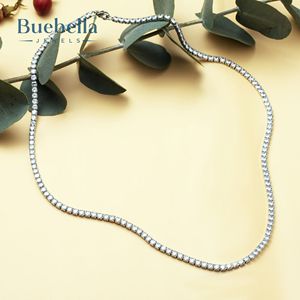 Gran oferta de collares de cadena de tenis de diamante de moissanita de 3mm chapados en oro de 14K y plata 925 para mujeres y hombres, accesorio de Venta caliente - Product Image 3