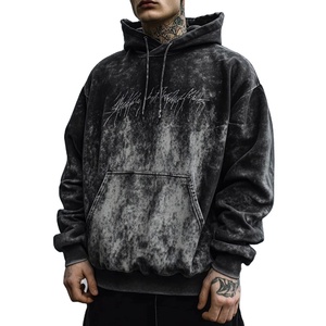 Personalización de la ropa de calle de los hombres Sudadera con capucha Logotipo personalizado 100% Algodón Cómodo Peso pesado Stone Wash Pullover Hoodie - Product Image 4