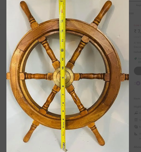 Una rueda de barco de madera para colgar en la pared, casco de barco, calidad náutica, la mejor rueda de barco náutico, decoración hecha a mano - Product Image 2