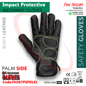 Gants de mécanicien personnalisés de protection contre les chocs de qualité supérieure pour un usage quotidien 2024 gants de mécanicien en gros gants en cuir du Pakistan - Product Image 3