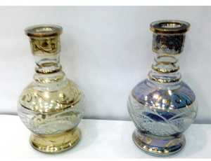 Or Gravée À la Main Jumbo Narguilé Vases En Verre - Product Image 6