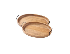 Plateau de service en bois fait main de qualité export, écologique, design moderne, personnalisable pour les mariages et les fêtes, fournisseur indien, export - Product Image 5