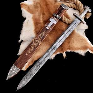 Espadas de Acero de Damasco con Material de Mango Personalizado, Espadas de Acero de Damasco con MOQ Bajo Disponibles al Precio Más Bajo - Product Image 1