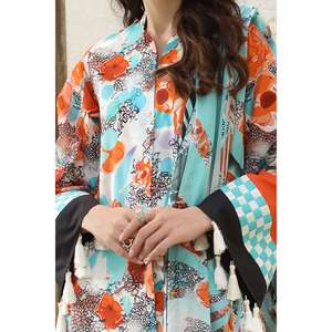 Conjunto de traje de 3 piezas sin coser para mujer con estampado floral y dupatta de tela estampada CL-52563 - Product Image 4