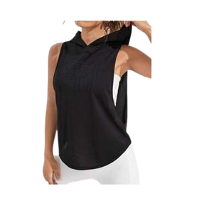 2025 femmes été sans manches à capuche Gym sweats à capuche pour femmes pull sans manches sweats à capuche couleur unie - Product Image 1