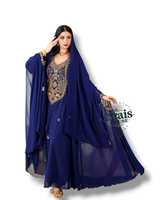 Robe longue en mousseline de soie pour femme de Dubaï, à manches longues, ornée de perles, de broderies en cristal et de sequins, unie, modeste, non tissée, écologique, longueur ras du sol