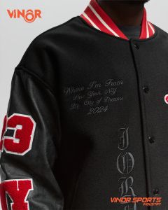 College Blank Embroidery Silk Bulk Wholesale Custom <b>Mens</b> <b>Varsity</b> Baseball <b>Bomber</b> Satin <b>Jacket</b> - Product Image 5