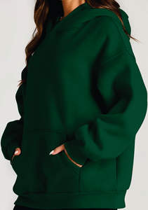 Sweats à capuche tricotés pour femmes et pulls polaires surdimensionnés automne/hiver mode survêtement brodé pour la superposition - Product Image 5