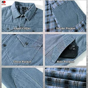 Veste en jean personnalisée pour homme, col rabattu, tissu respirant avec logo personnalisé, ODM OEM - Product Image 6