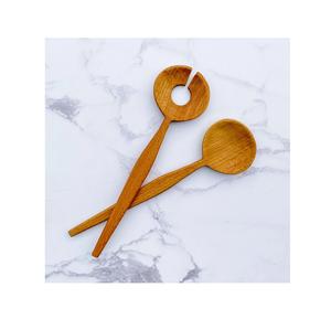Ensemble de serveurs à salade en bois sculpté à la main, ustensiles de cuisine en bois, outils à salade au meilleur prix de gros - Product Image 6